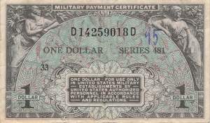 USA MPC Series 481 p.M26 1 Dollar 1951 F